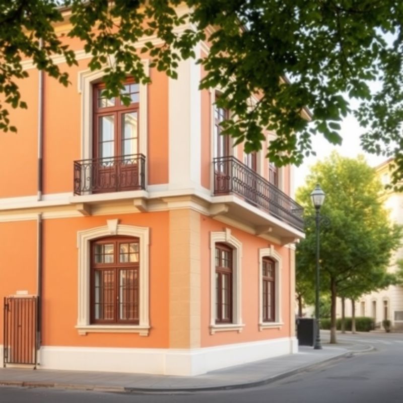 Fațada cremă și ocru a unei clădiri elegante de la începutul secolului XX pe o stradă din Craiova